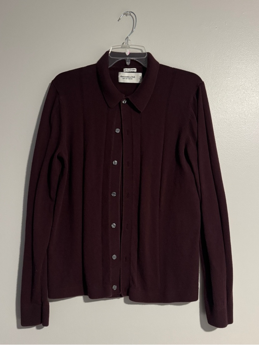Abercrombie & Fitch Cotton Cashmere Sweater in Deep Burgundy (Size M)